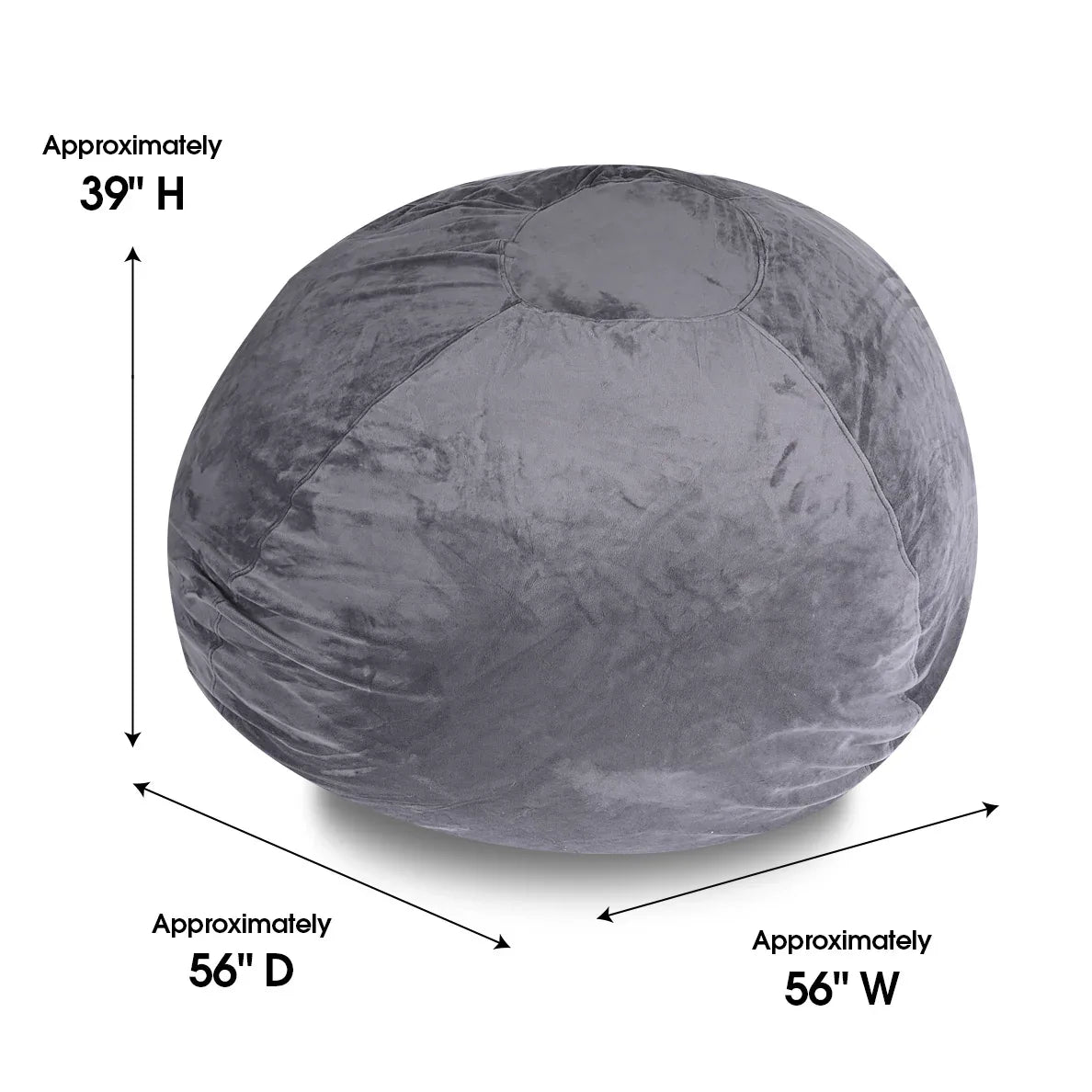 Minky Velvet Memory Foam Bean Bag Chair - Omega Lifestyles