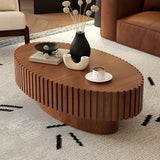 Modern Handcrafted Oval Pedestal MDF Coffee Table - Sleep Galleria