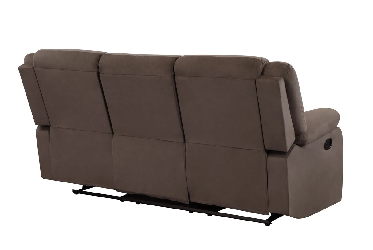 Brown Fabric Upholstered Sofa With Lumbar Support - Omega Lifestyles