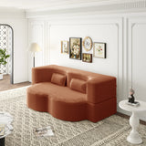 Full Size Plush Corduroy Folding Sofa Bed With Pillows - Omega Lifestyles