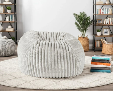 Memory Foam Plush Minky Grey Polyester Lounger 40-Inch - Omega Lifestyles