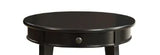Black Synthetic Wood Round Leg Accent Table With Drawer - Omega Lifestyles