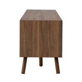 Modern Walnut 78-Inch TV Stand With Cable Management - Omega Lifestyles