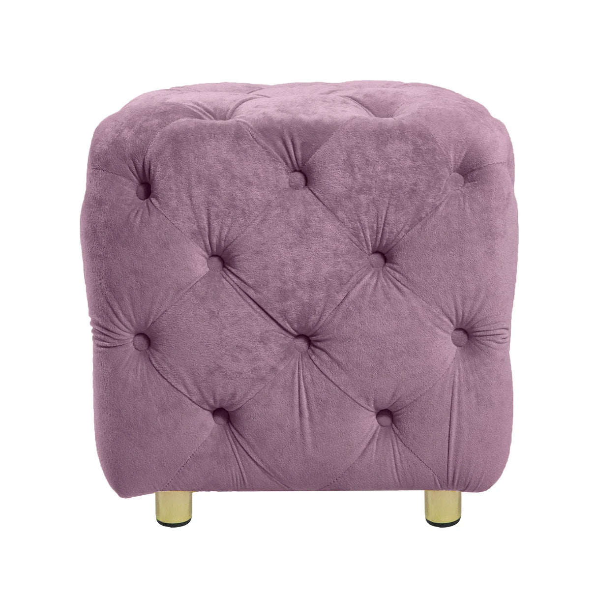 Purple Velvet Storage Ottoman Footstool With High-Density Foam - Omega Lifestyles