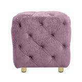 Purple Velvet Storage Ottoman Footstool With High-Density Foam - Omega Lifestyles