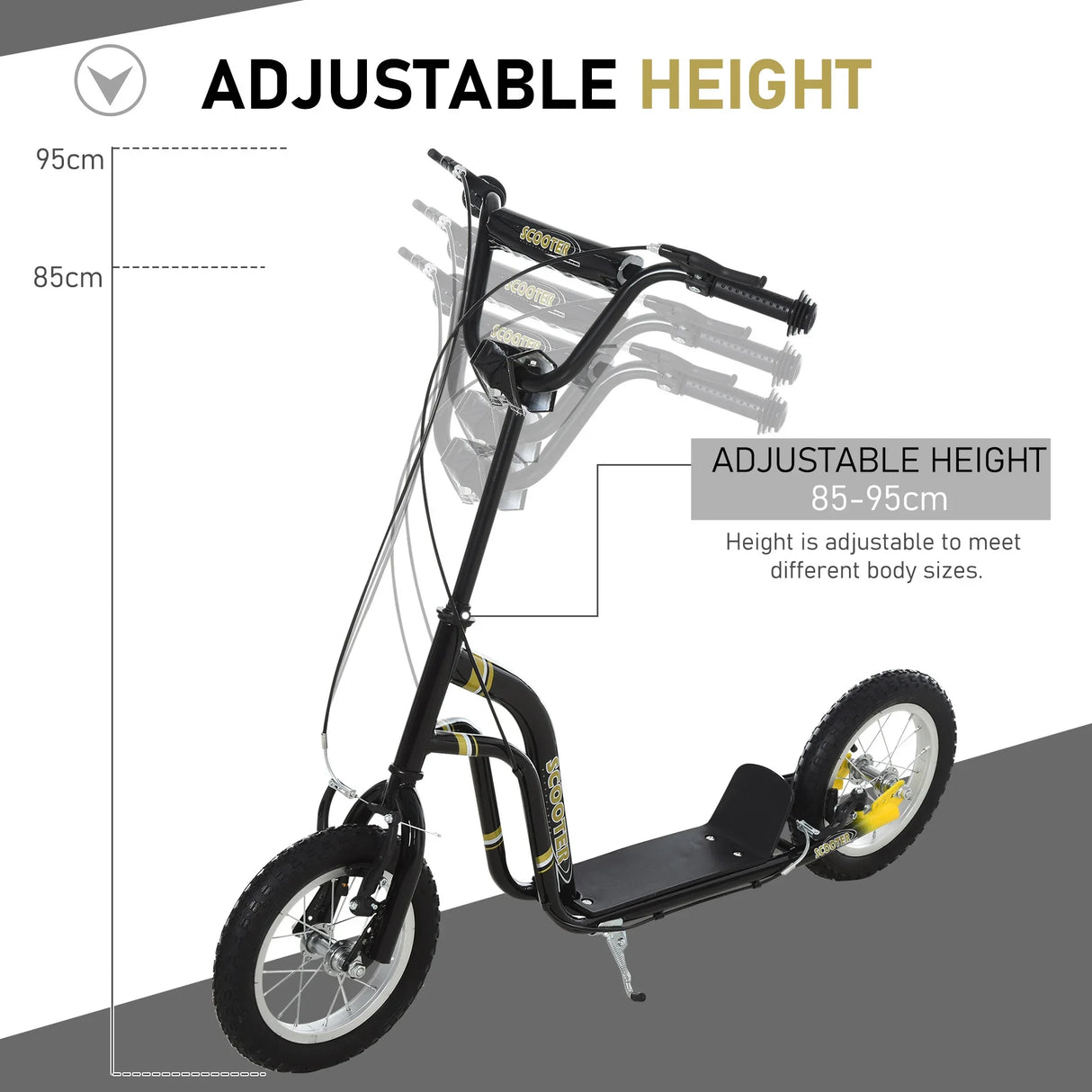 Youth Adjustable Height Dual Brake 12-Inch Scooter For Kids - Omega Lifestyles