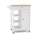 White Multi-Functional Kitchen Island Trolley Cart With Wheels - Omega Lifestyles