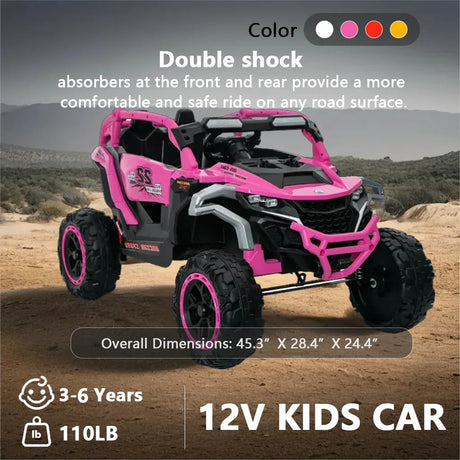 12V Remote Control Kids Ride On 2-Seater UTV Car - Omega Lifestyles