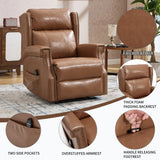 Camel Faux Leather Manual Recliner Chair With Massage Heat - Omega Lifestyles