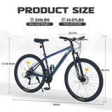 27.5-Inch Aluminum Alloy Frame Mountain Bike With Suspension - Omega Lifestyles