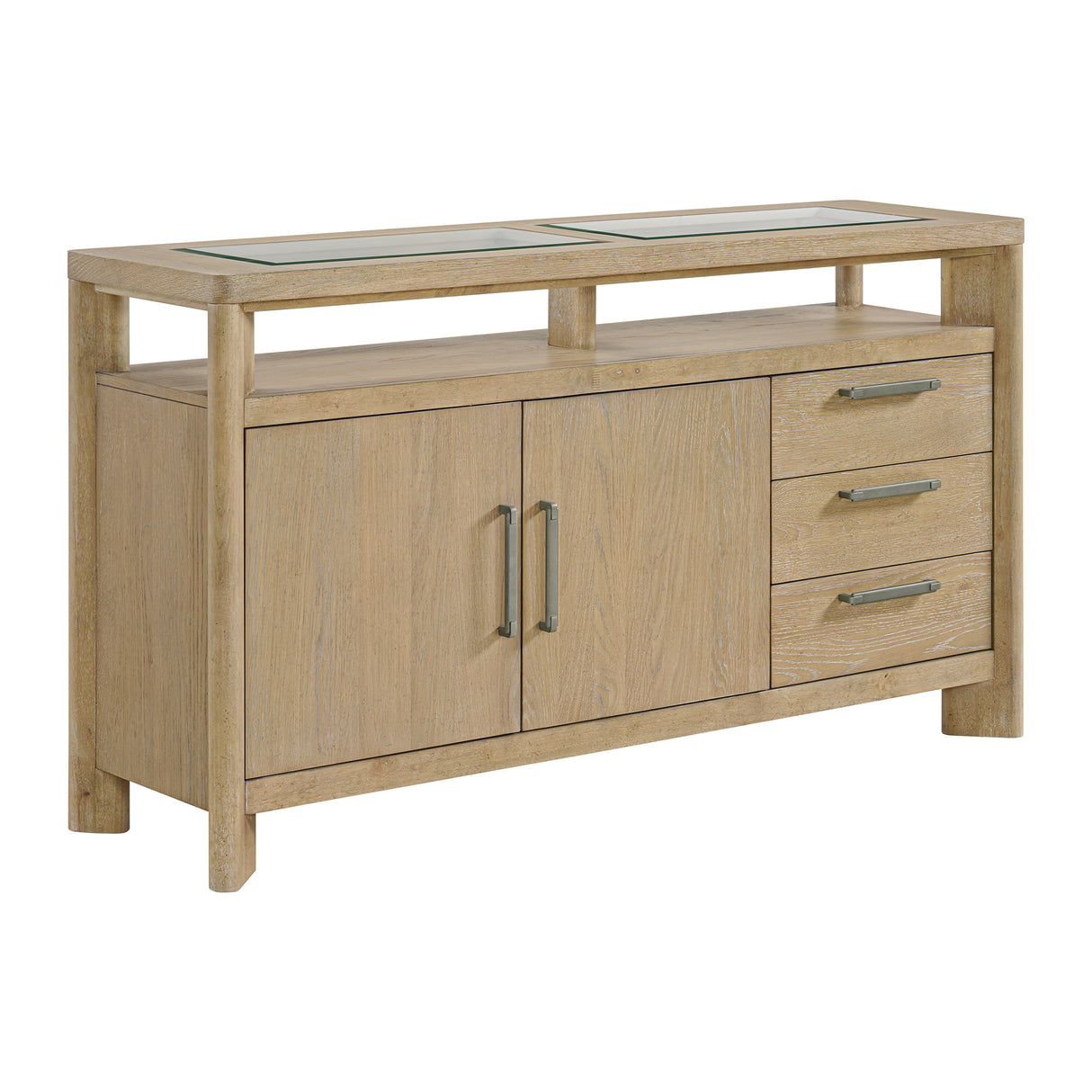 Solid Wood Contemporary Brown Side Server Cabinet