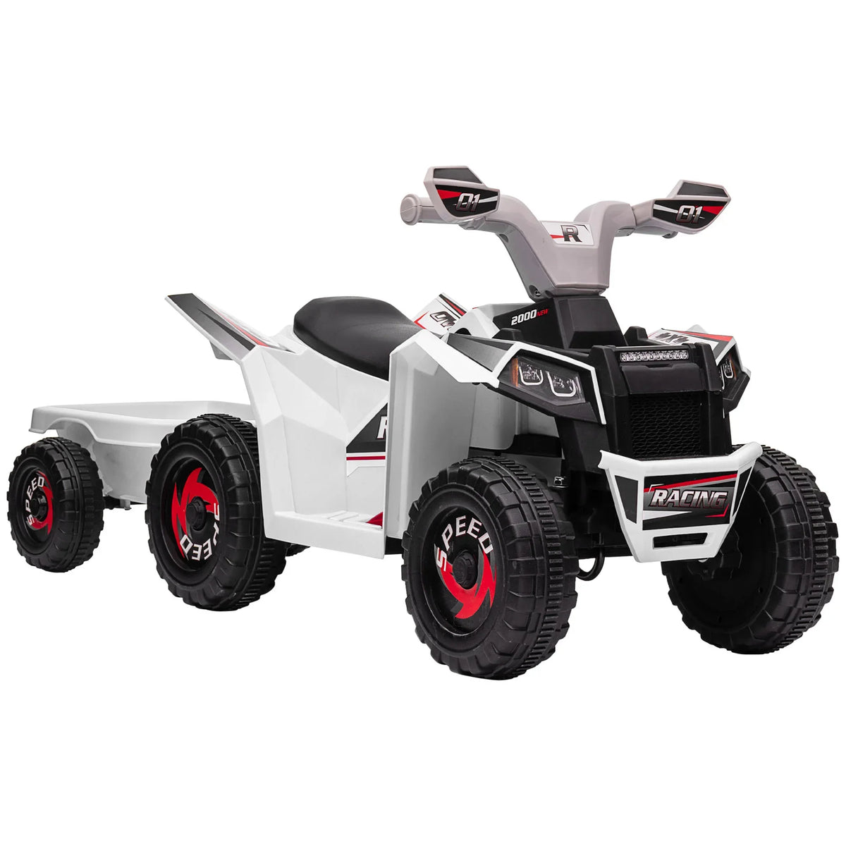 Kids Electric ATV Ride-On With Cargo Trailer - Omega Lifestyles
