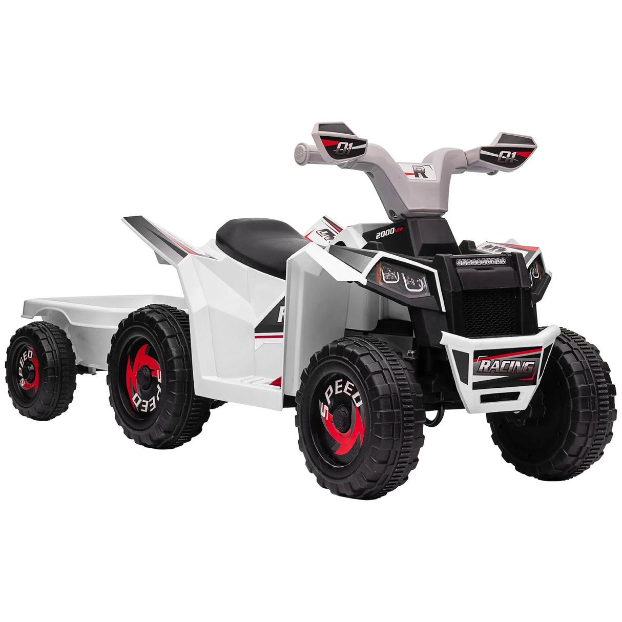 Kids Electric ATV Ride-On With Cargo Trailer - Omega Lifestyles