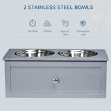 Elevated Raised Pet Feeder With Stainless Steel Bowls - Sleep Galleria