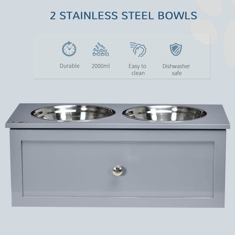 Elevated Raised Pet Feeder With Stainless Steel Bowls - Sleep Galleria