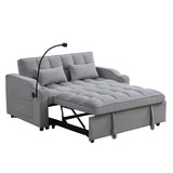 Velvet Full Convertible Loveseat Futon Sofa Bed With Pillows