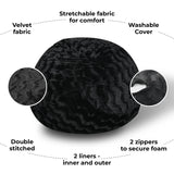 5-Foot Black Faux Fur Memory Foam Bean Bag Chair - Omega Lifestyles