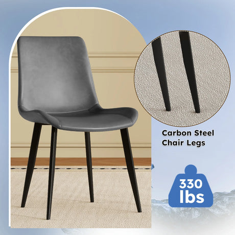 Modern PU Leather Ergonomic Dining Chairs Set of 4 - Omega Lifestyles