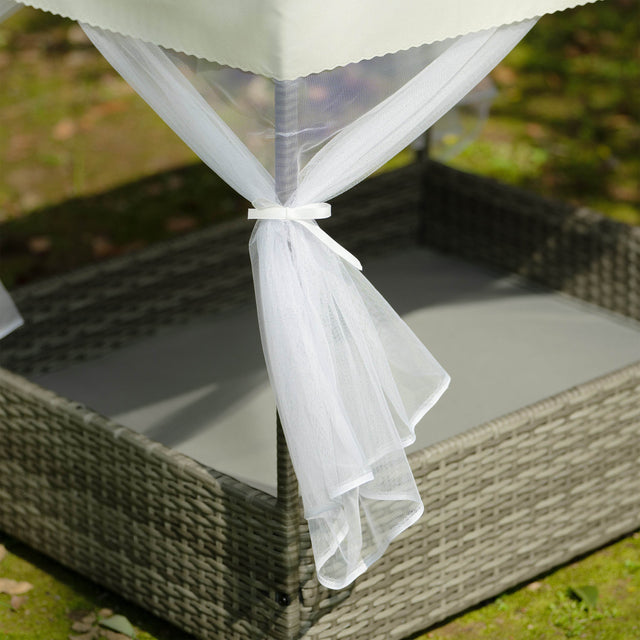 Elevated Covered PE Wicker Pet Patio Bed - Omega Lifestyles