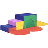 7-Piece Toddler Foam Climber Playset With Tunnel Ramp - Omega Lifestyles