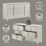 White Six-Drawer Acrylic Synthetic Wood Dresser - Omega Lifestyles