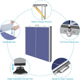 6-Foot Foldable Portable Blue Indoor Outdoor Ping Pong Table - Omega Lifestyles