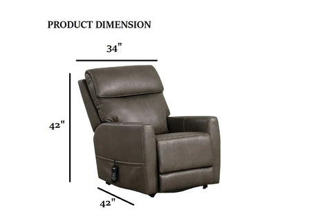 Contemporary Gray Leatherette Single Motor Lift Chair - Omega Lifestyles