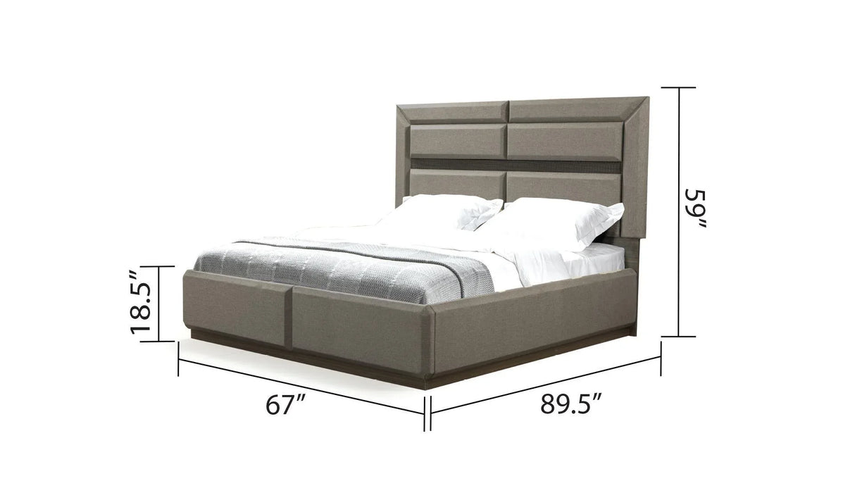 Modern Queen Platform Bed With LED Headboard Lighting - Omega Lifestyles