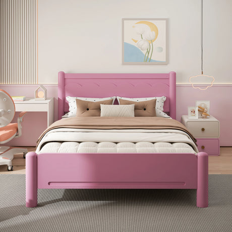Queen Pink Solid Wood Platform Bed Frame - Omega Lifestyles