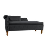 Classic Velvet Storage Chaise Lounge With Pillow - Omega Lifestyles