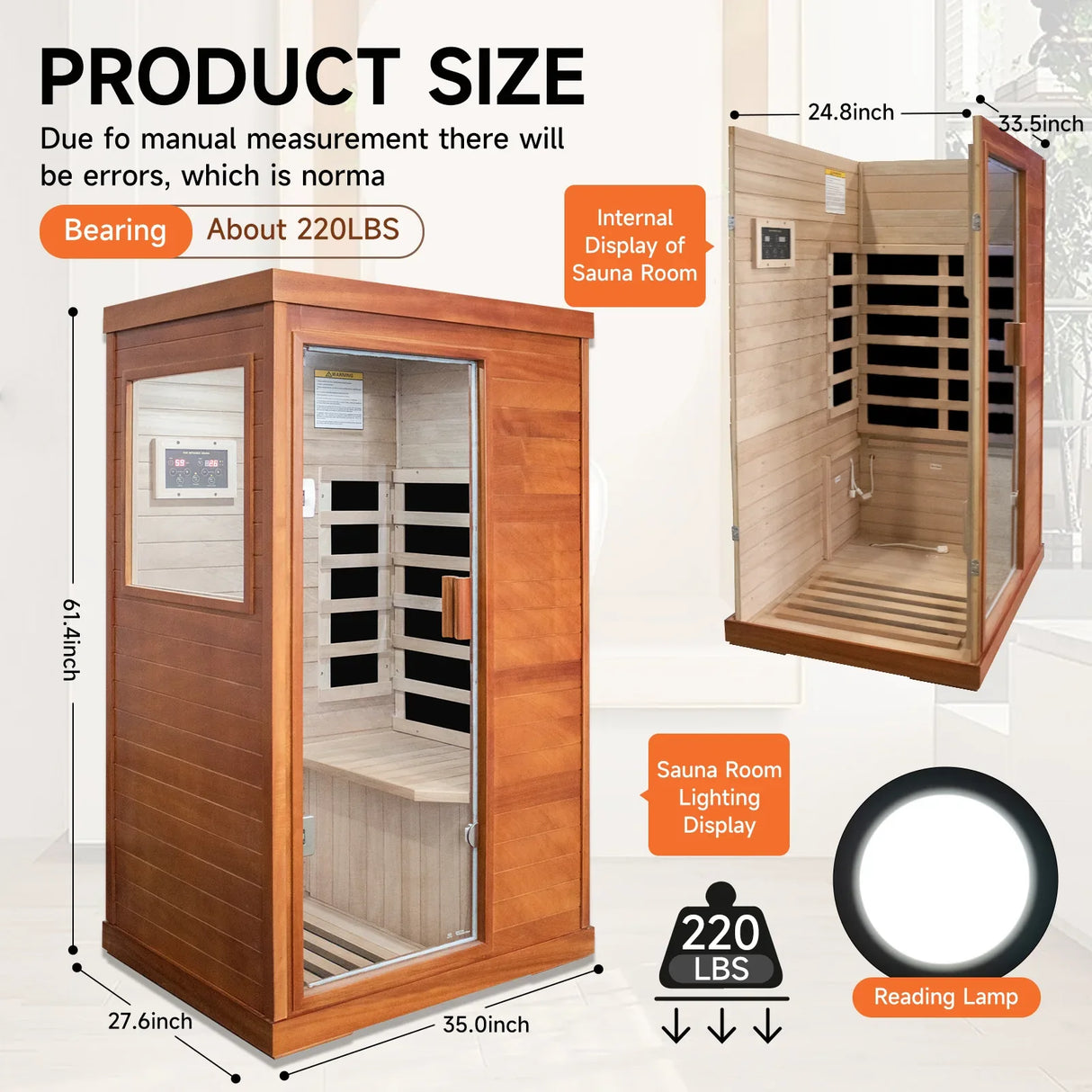 Single Room Solid Wood Infrared Sauna With Bluetooth - Omega Lifestyles