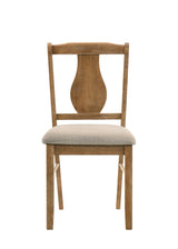 5PC Oak Finish Synthetic Wood Upholstered Dining Set - Omega Lifestyles