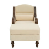 Beige Chenille Upholstered Wide Seat Lounge Chair - Omega Lifestyles