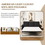 Modern Linen 2-in-1 Sleeper Sofa Bed With Memory Foam Mattress - Omega Lifestyles