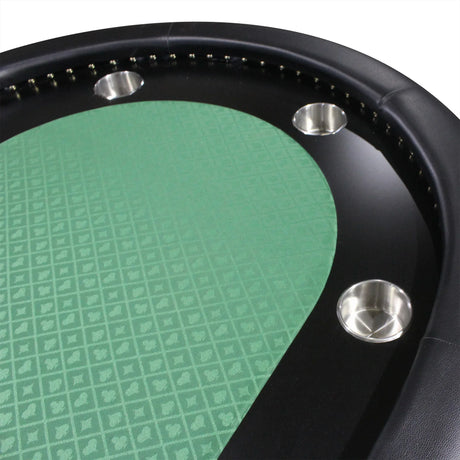 Premium 96-Inch Oval Poker Table With Cup Holders - Omega Lifestyles