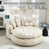 Oversized Chenille Memory Foam Bean Bag Sofa With Pillows - Omega Lifestyles