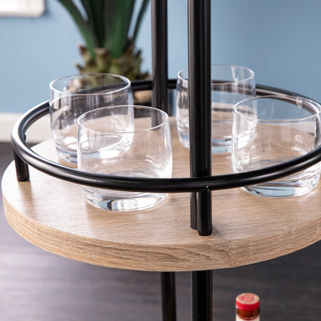 Contemporary Wine Bar Table With Glassware Storage - Omega Lifestyles