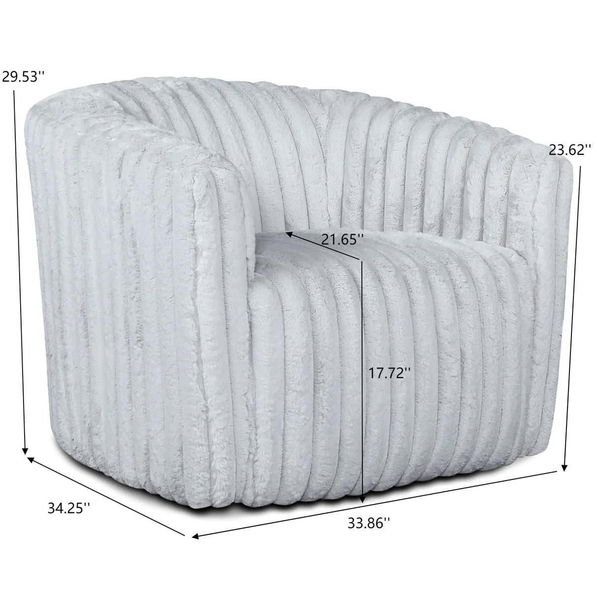 Mid-Century Modern Plush Fabric Swivel Chair - Omega Lifestyles