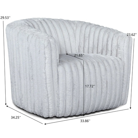 Mid-Century Modern Plush Fabric Swivel Chair - Omega Lifestyles