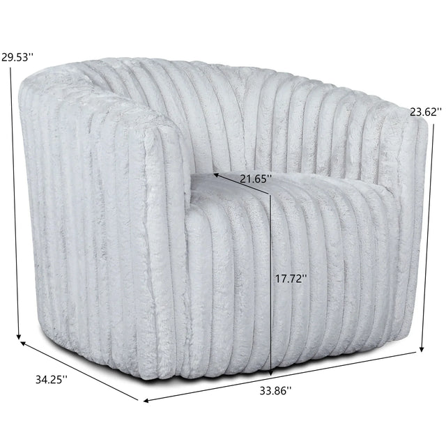 Mid-Century Modern Plush Fabric Swivel Chair - Omega Lifestyles