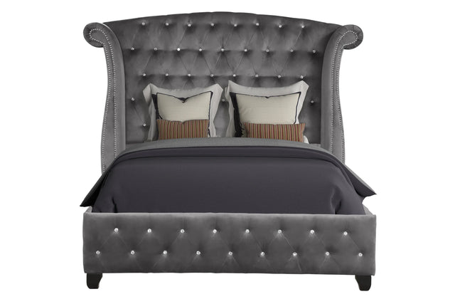 Crystal Tufted Upholstered Velvet Full Size Bed Frame - Omega Lifestyles