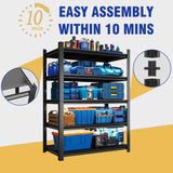 5-Tier Adjustable Metal Storage Shelving Unit - Omega Lifestyles