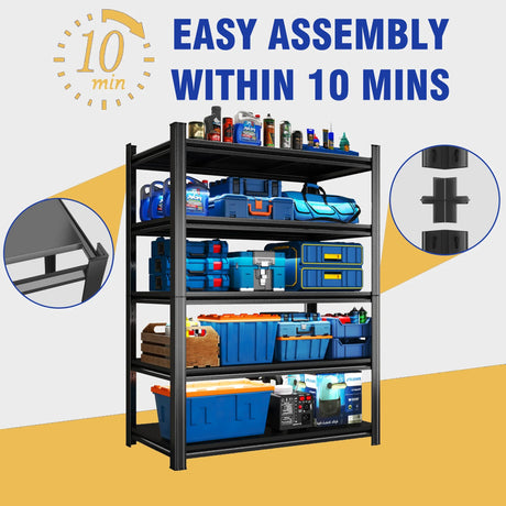 5-Tier Adjustable Metal Storage Shelving Unit - Omega Lifestyles