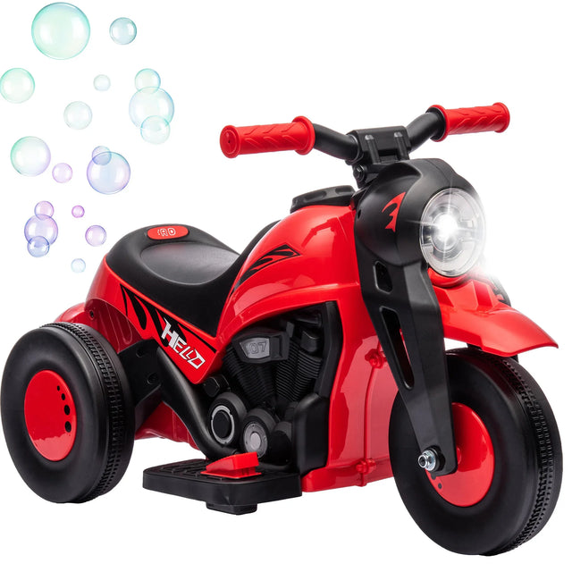6V Red Toddler Electric Motorcycle With Bubbles Music - Omega Lifestyles