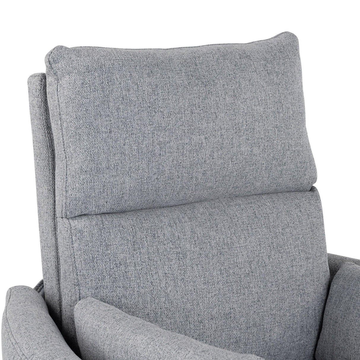 Manual Rocker Swivel Linen Upholstered Recliner Chair With Pillows - Omega Lifestyles