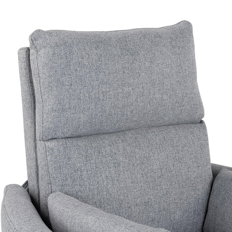 Manual Rocker Swivel Linen Upholstered Recliner Chair With Pillows - Omega Lifestyles