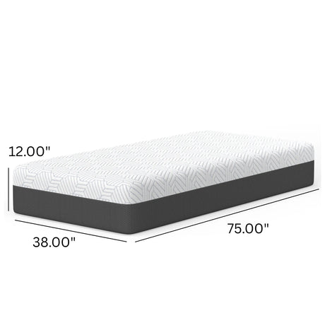 Twin Soft 12-Inch Pur Chill Cooling Memory Foam Mattress - Omega Lifestyles