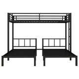 Metal Twin Over Twin Triple Bunk Bed With Guardrails - Omega Lifestyles
