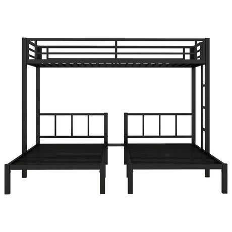 Metal Twin Over Twin Triple Bunk Bed With Guardrails - Omega Lifestyles
