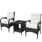 3-Piece Brown Rattan Outdoor Patio Furniture Set - Omega Lifestyles